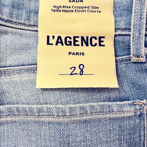 L’Agence, Size 28, Atlantic color cropped high rise slim jeans